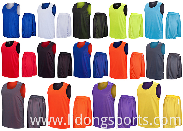 Reversible basketball jersey unfiroms accept your own design custom breathable fabric basketball wear